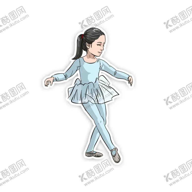 编号：94708510012335233690【酷图网】源文件下载-芭蕾舞小姑娘大头卡通形象舞蹈