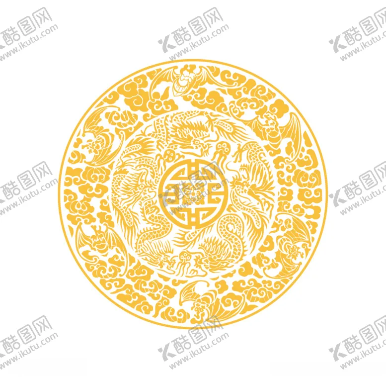 编号：90901107010730143600【酷图网】源文件下载-龙福花纹蝙蝠