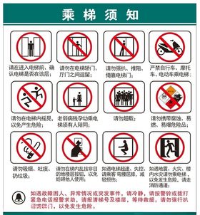 乘电梯须知铭牌