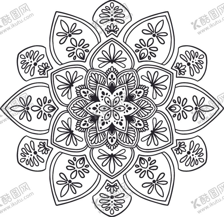 编号：31660309212057368982【酷图网】源文件下载-曼陀罗花纹