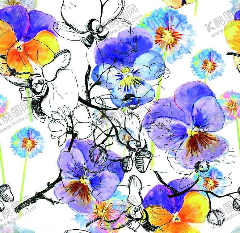 编号：61607009252228363470【酷图网】源文件下载-水彩花朵