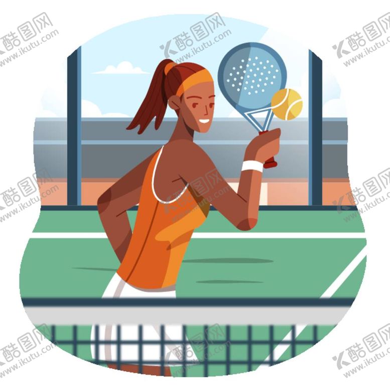 编号：63061812012047079225【酷图网】源文件下载-ai矢量女子打网球