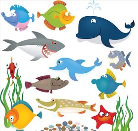 海洋生物鱼类卡通