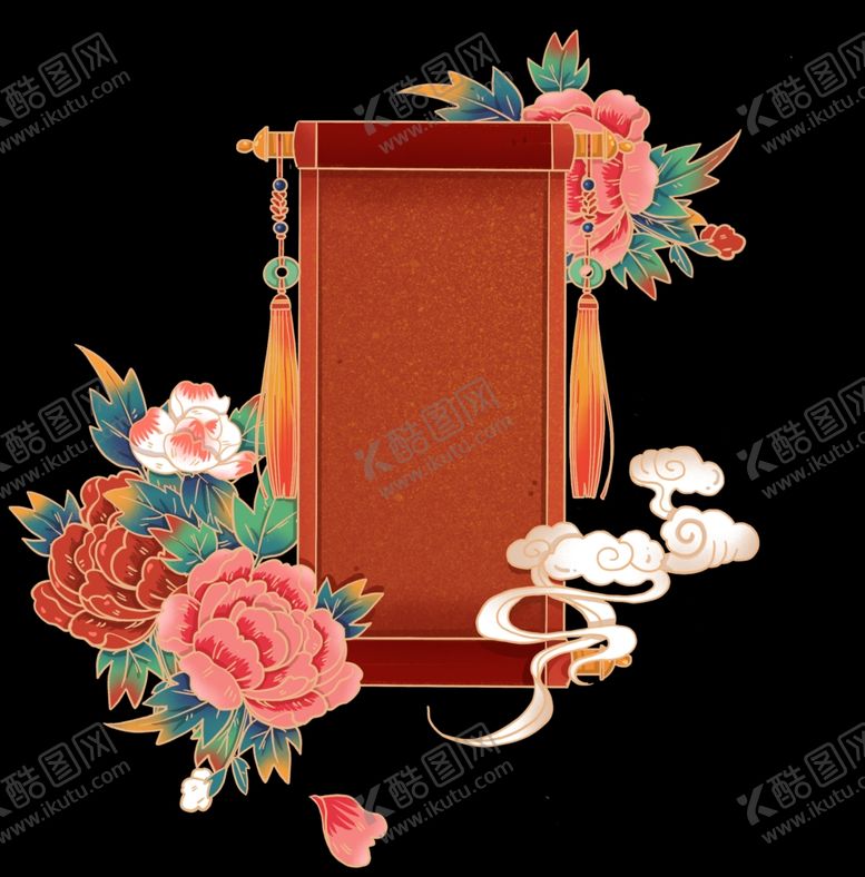 编号：19487209170731021001【酷图网】源文件下载-国潮风一束山茶复古装饰