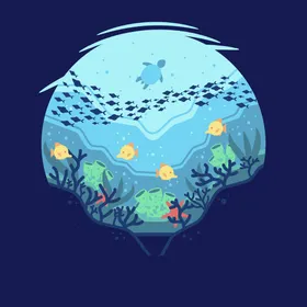 海洋背景展板生物宣传图