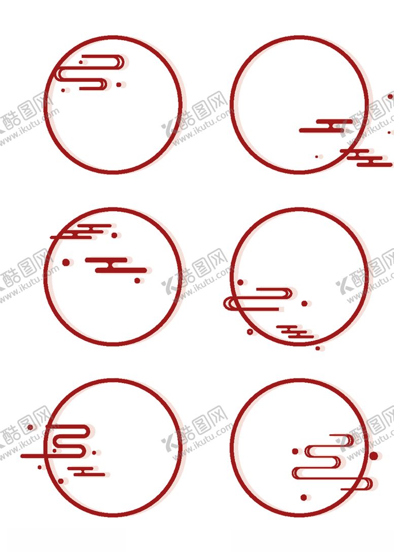 编号：41758405161310296058【酷图网】源文件下载-国风线条红色云纹边框