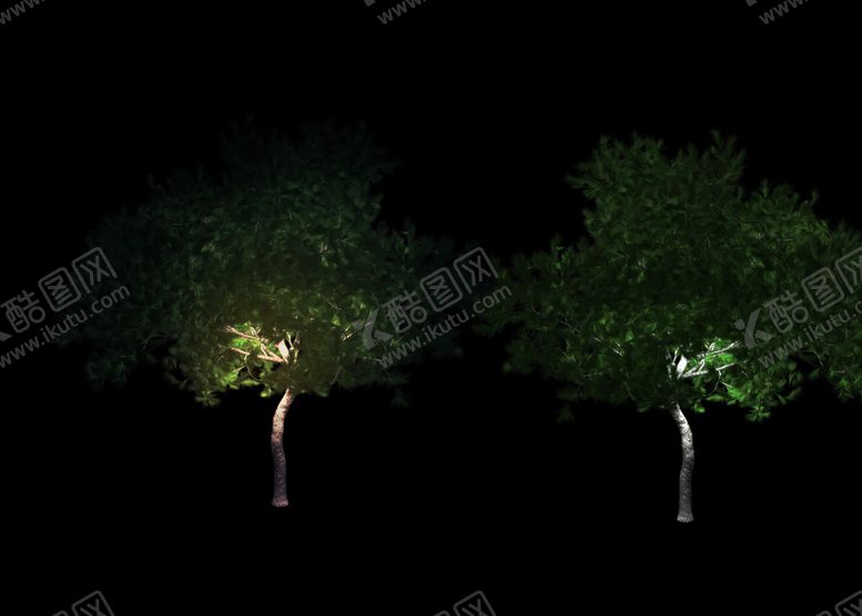 编号：10908807011059344636【酷图网】源文件下载-夜景树照明设计素材