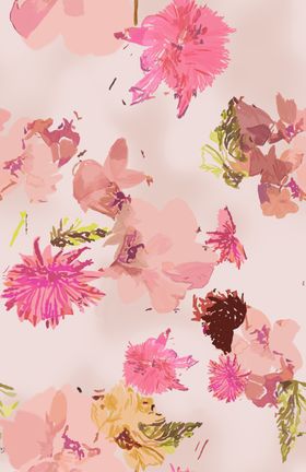 大牌粉色花卉图案