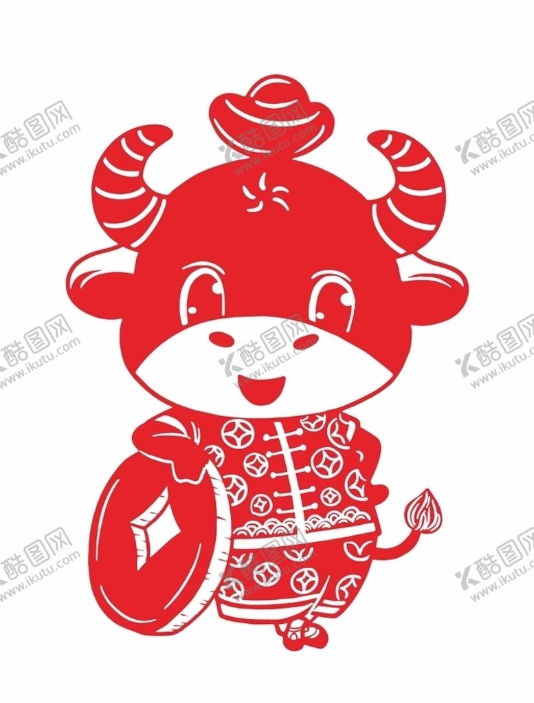 编号：58727707132155052135【酷图网】源文件下载-牛年牛年窗花牛年剪纸剪纸