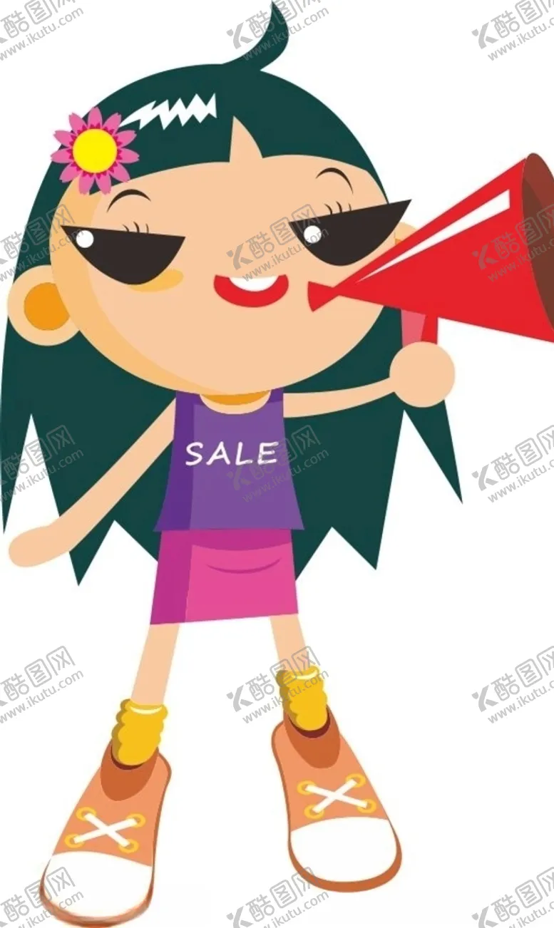 编号：13665606272112424521【酷图网】源文件下载-拿喇叭的女孩