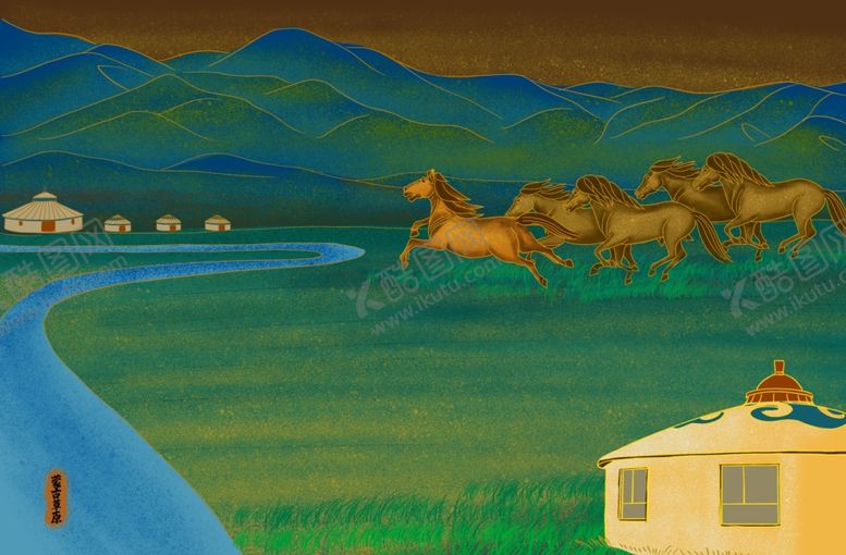 编号：90576009290222068495【酷图网】源文件下载-内蒙风景景点墙贴壁纸素材