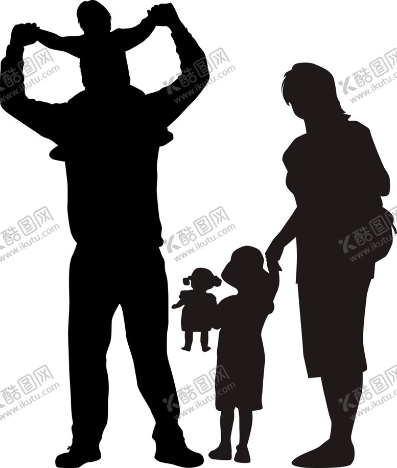 编号：39611906180537548168【酷图网】源文件下载-一家人剪影