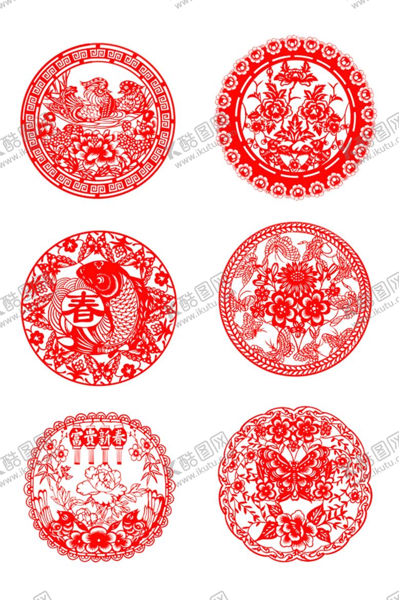 编号：31519109161524112397【酷图网】源文件下载-年年有鱼剪纸