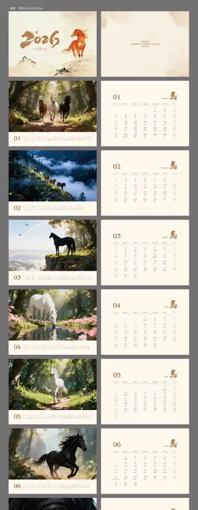 2026马年日历台历