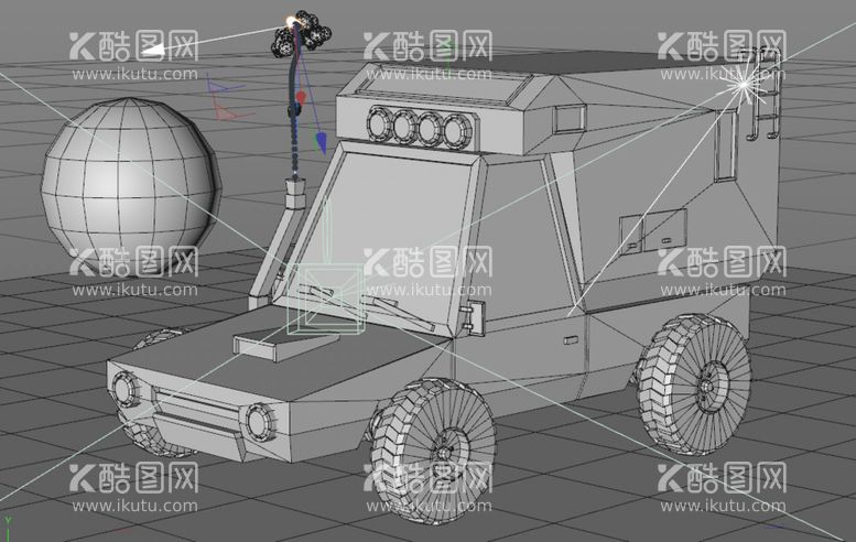 编号：52892110250557505507【酷图网】源文件下载-C4D模型吉普车汽车工具车