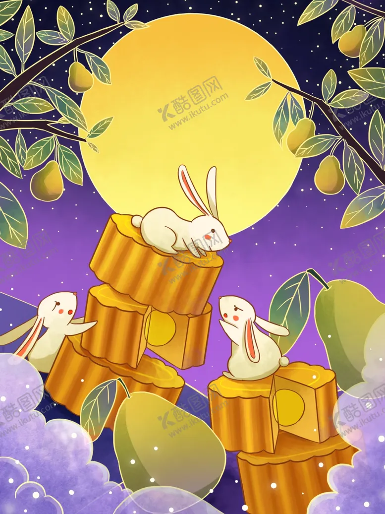 编号：40059602200258437316【酷图网】源文件下载-中秋节国潮风插画海报