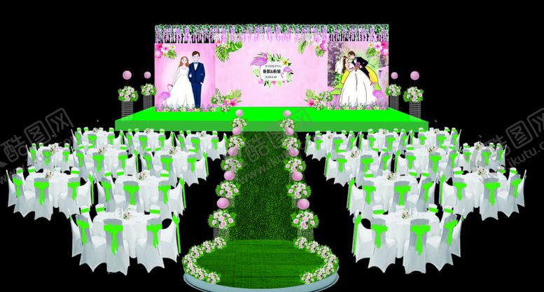 编号：10401610071500287037【酷图网】源文件下载-婚礼会场布置粉色