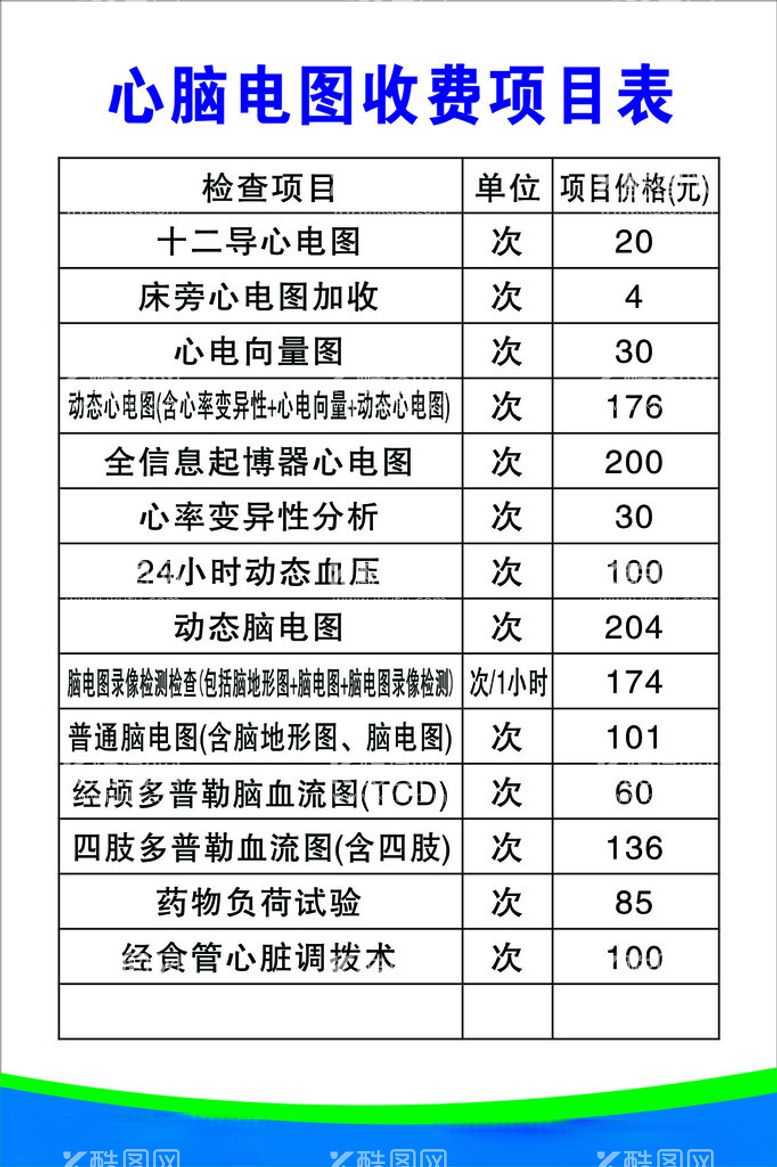 编号：52037712132332055906【酷图网】源文件下载-医疗价目表