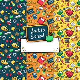 返校季缤纷文具图案背景