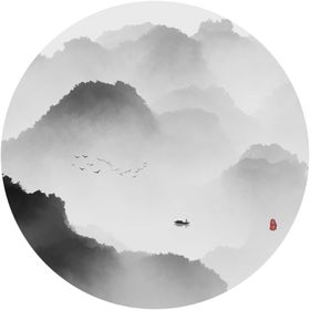 新中式抽象意境水墨画