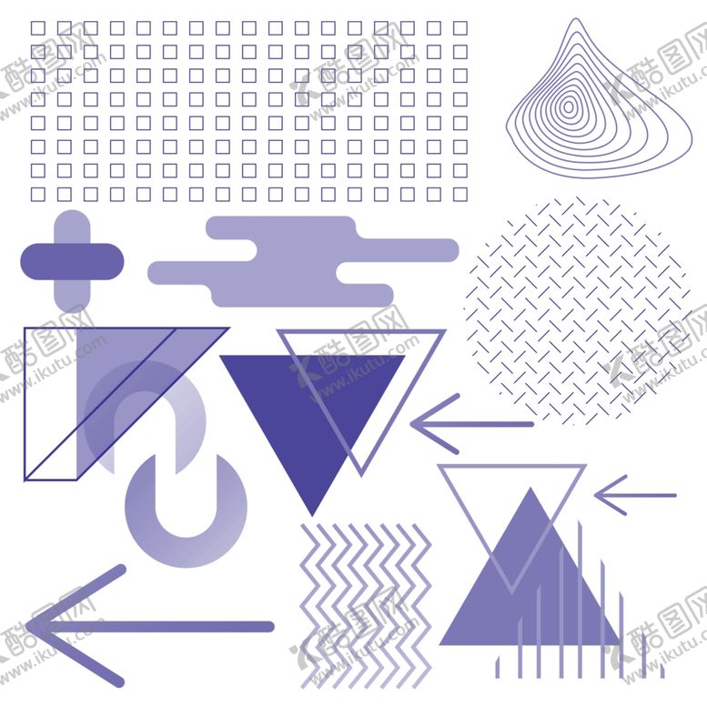编号：29996304102053201289【酷图网】源文件下载-几何抽象图案设计元素