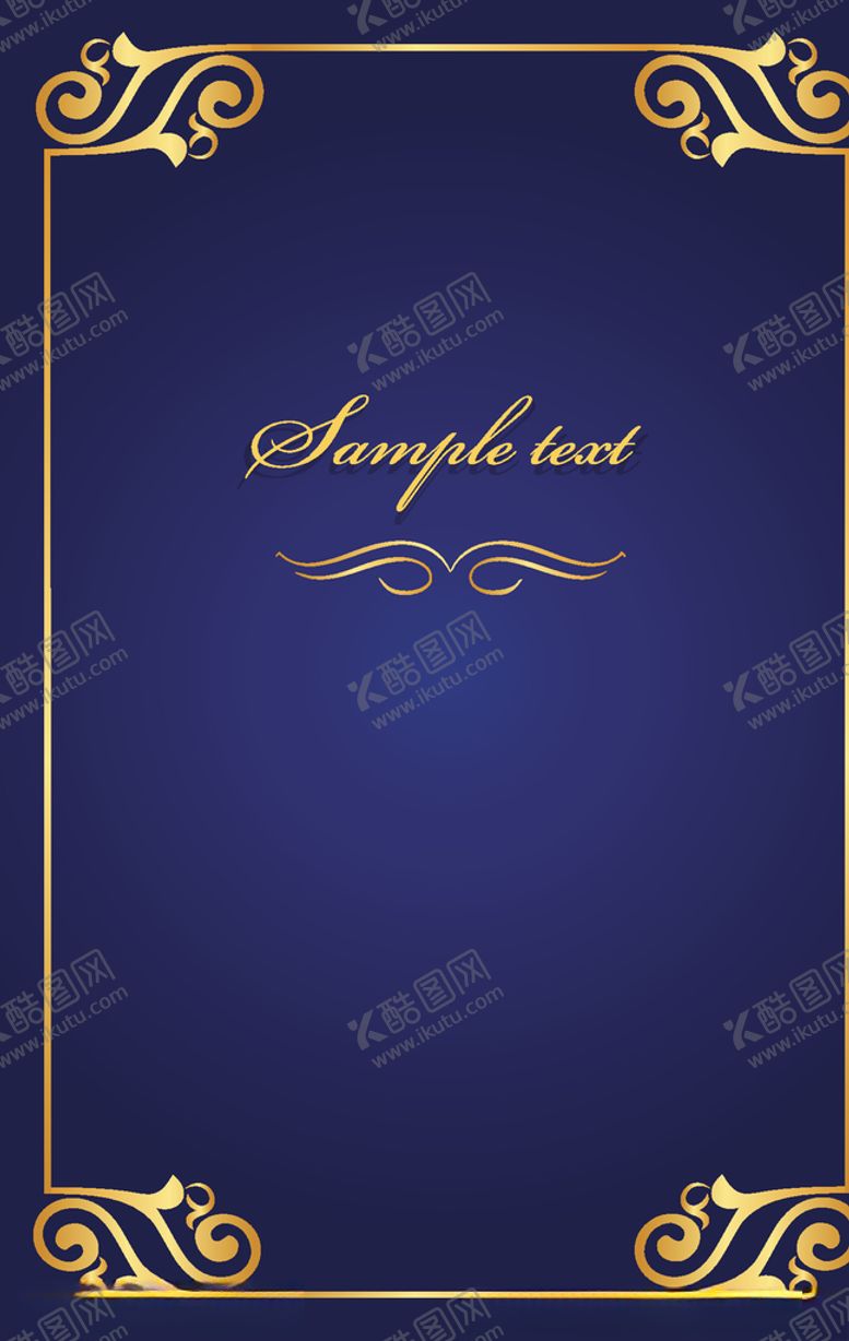 编号：23226606260748185618【酷图网】源文件下载-蓝色欧美复古信纸素材