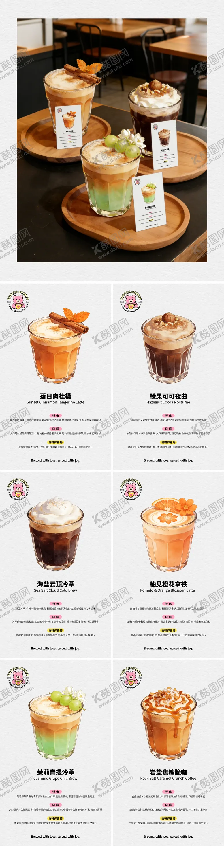 编号：81112803292105421125【酷图网】源文件下载-咖啡店单品介绍卡片