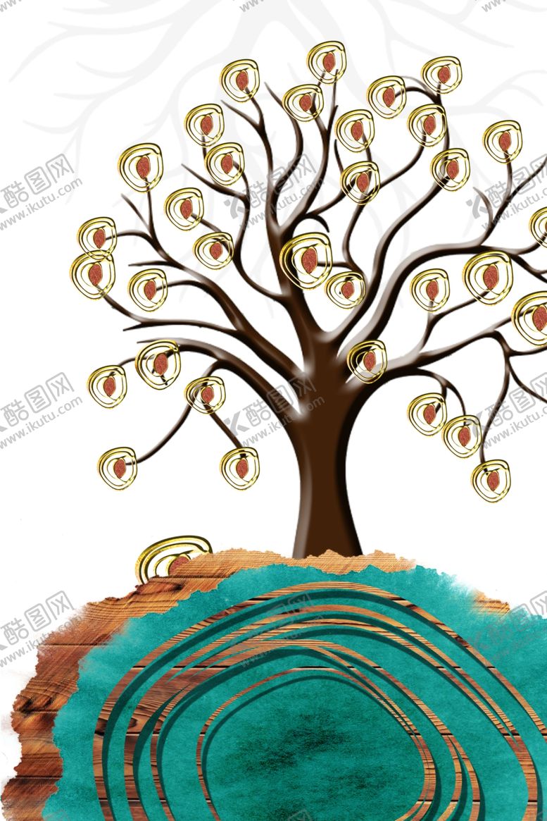 编号：31425009102033142408【酷图网】源文件下载-树水墨装饰画