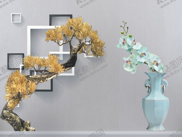 编号：50616205051902074801【酷图网】源文件下载-现代装饰背景方框玄关屏风沙发电
