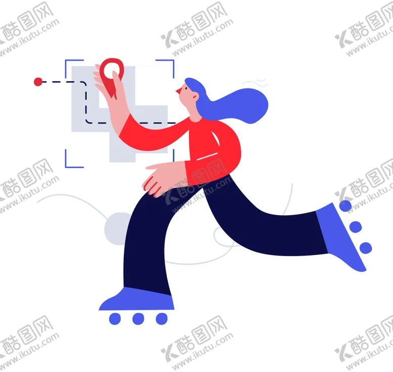 编号：82631709150114329534【酷图网】源文件下载-扁平风简笔画抽象人物插画