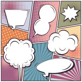 漫画对话框卡通文字边矢量半色调