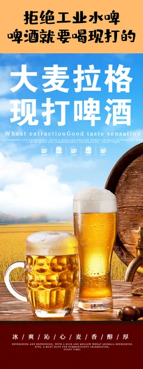 大麦拉格啤酒详情页现打