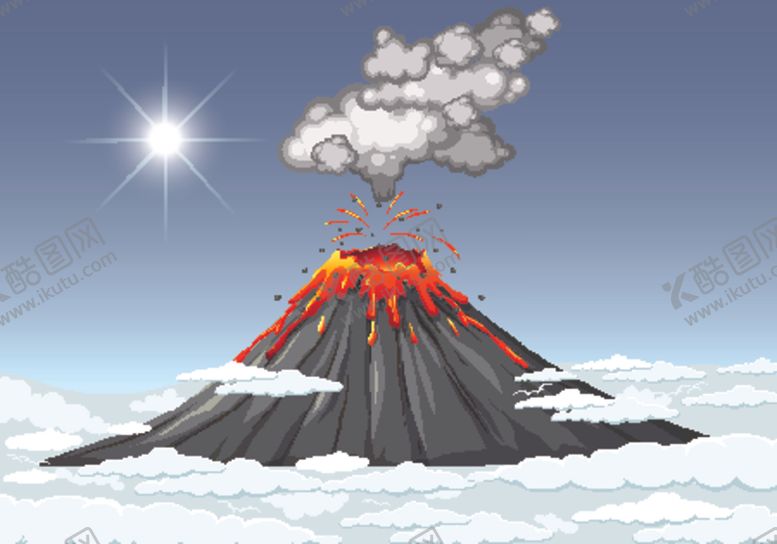 编号：90563402101840094366【酷图网】源文件下载-火山喷发插画