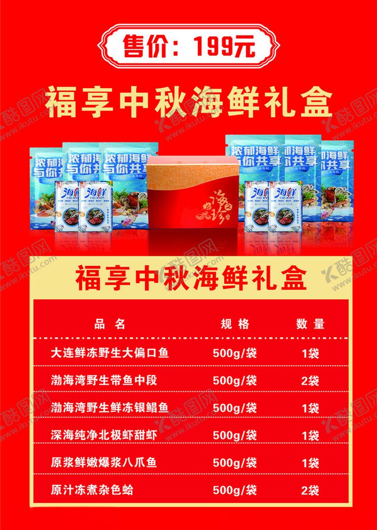 编号：78707602030242207079【酷图网】源文件下载-海鲜礼盒海报