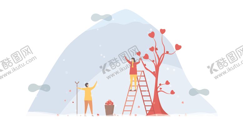 编号：29101007071712441943【酷图网】源文件下载-卡通情侣插画