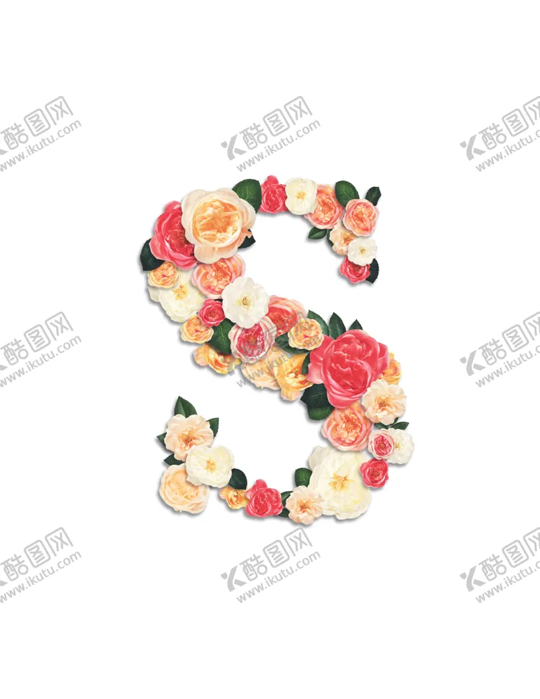 编号：32994707021312506302【酷图网】源文件下载-花卉植物英文字母元素