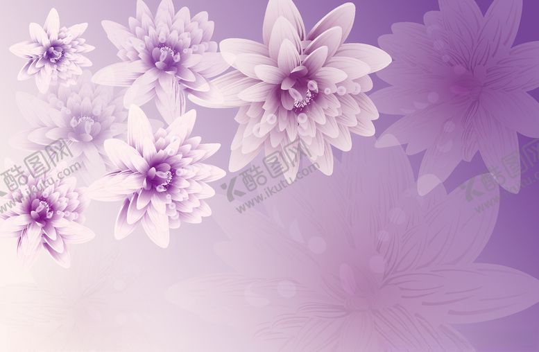 编号：42361709190904414490【酷图网】源文件下载-紫色梅花牡丹花壁纸背景墙墙纸