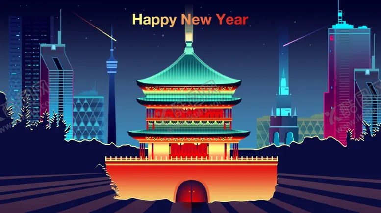 编号：13192402200700263249【酷图网】源文件下载-建筑渐变插画