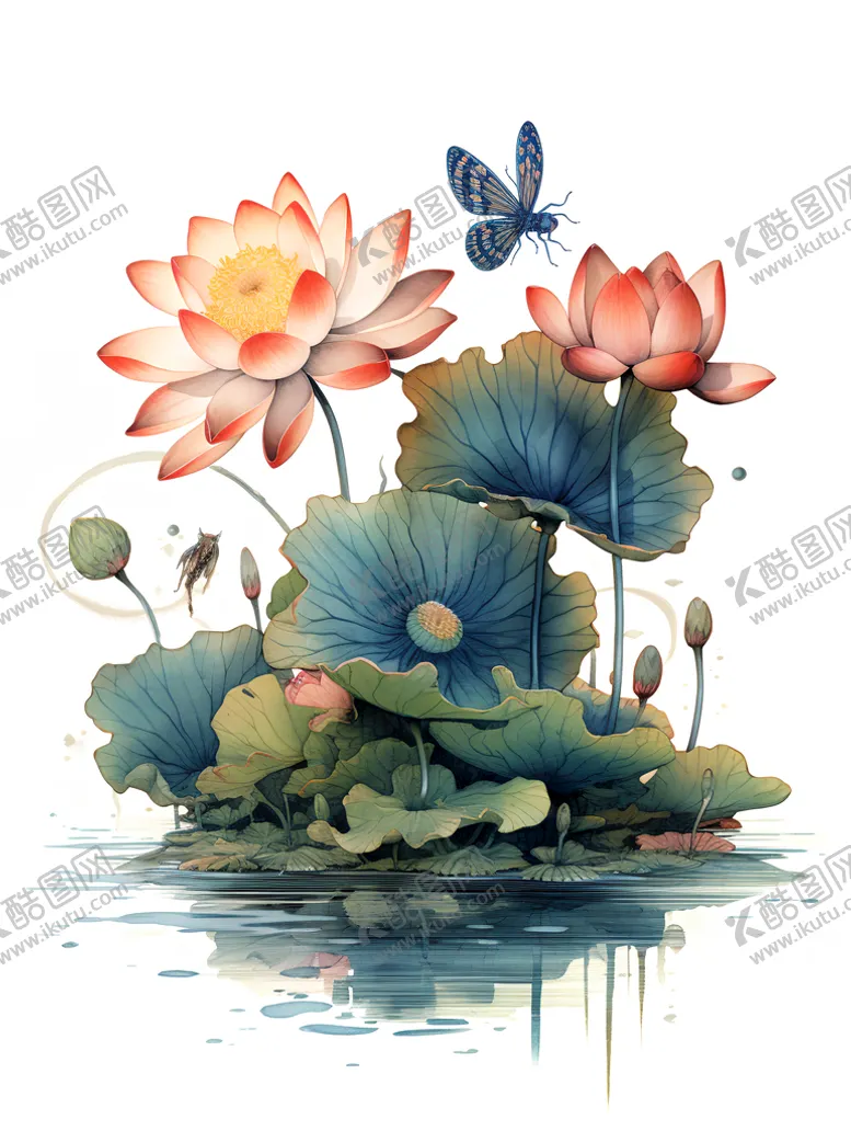 编号：34816509131337232485【酷图网】源文件下载-水墨荷花中国风背景设计