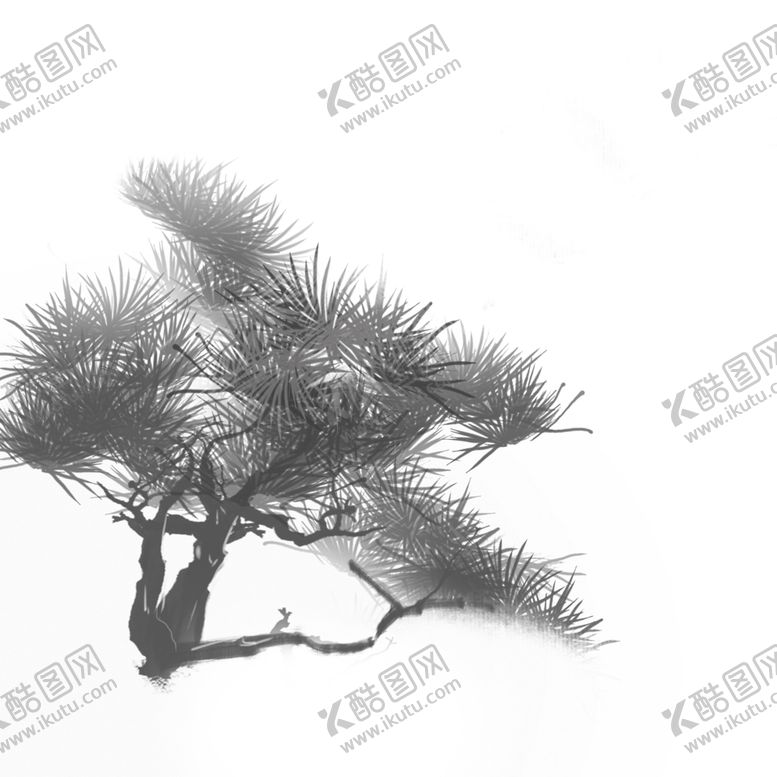 编号：89116005080740424634【酷图网】源文件下载-水墨中国风迎客松