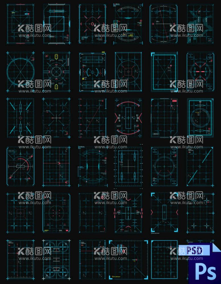 编号：80574609250625105647【酷图网】源文件下载-科技炫酷字母边框数字