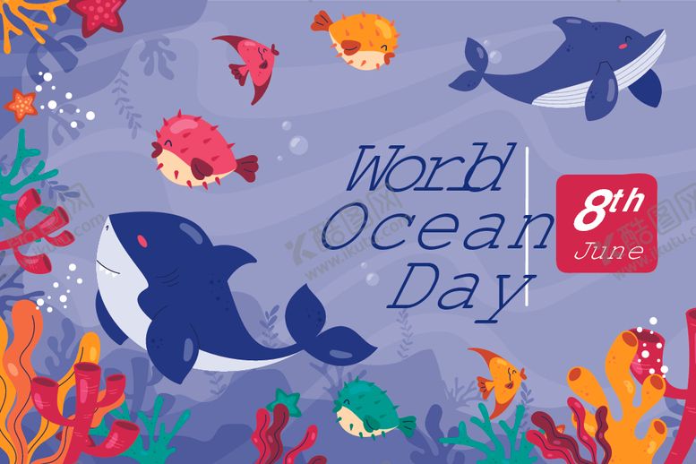 编号：21159411021114225331【酷图网】源文件下载-世界海洋日庆祝插画