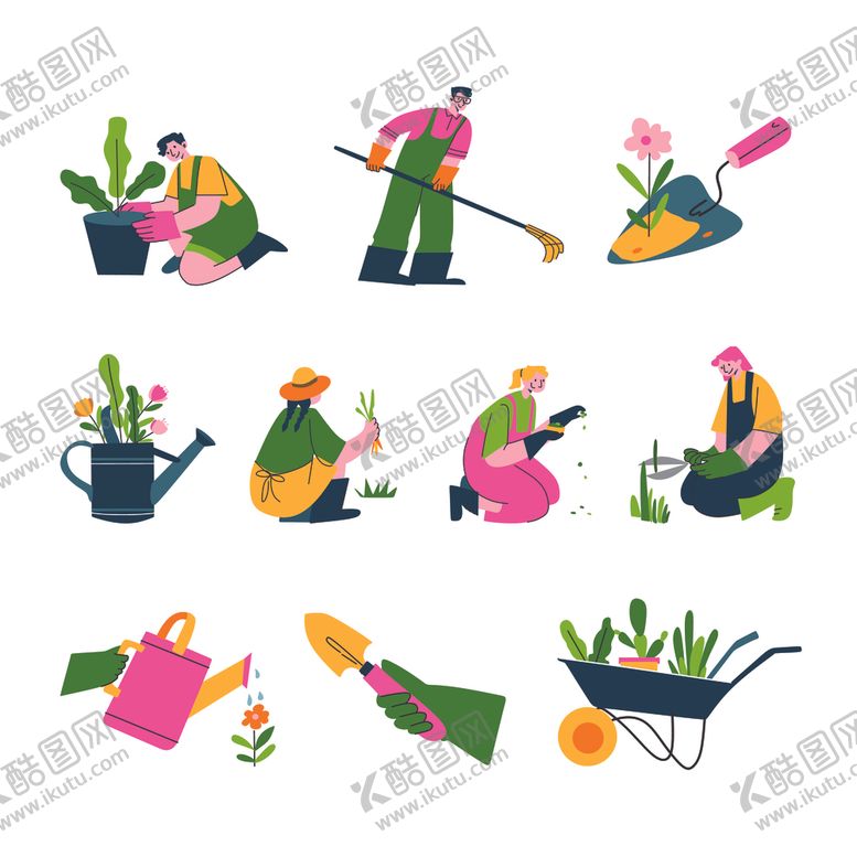 编号：52038704250323019764【酷图网】源文件下载-园艺人物素材