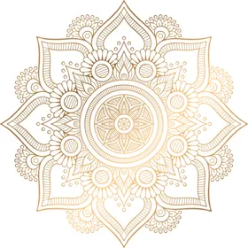 透明底免抠图金色复古花纹