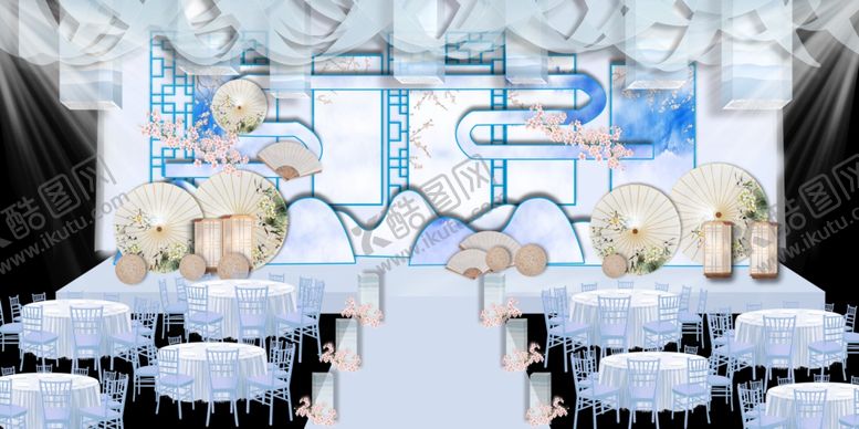 编号：63380409190840388318【酷图网】源文件下载-水墨新中国风婚礼设计背景