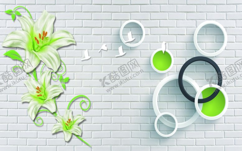 编号：53109709232114234897【酷图网】源文件下载-花卉背景墙