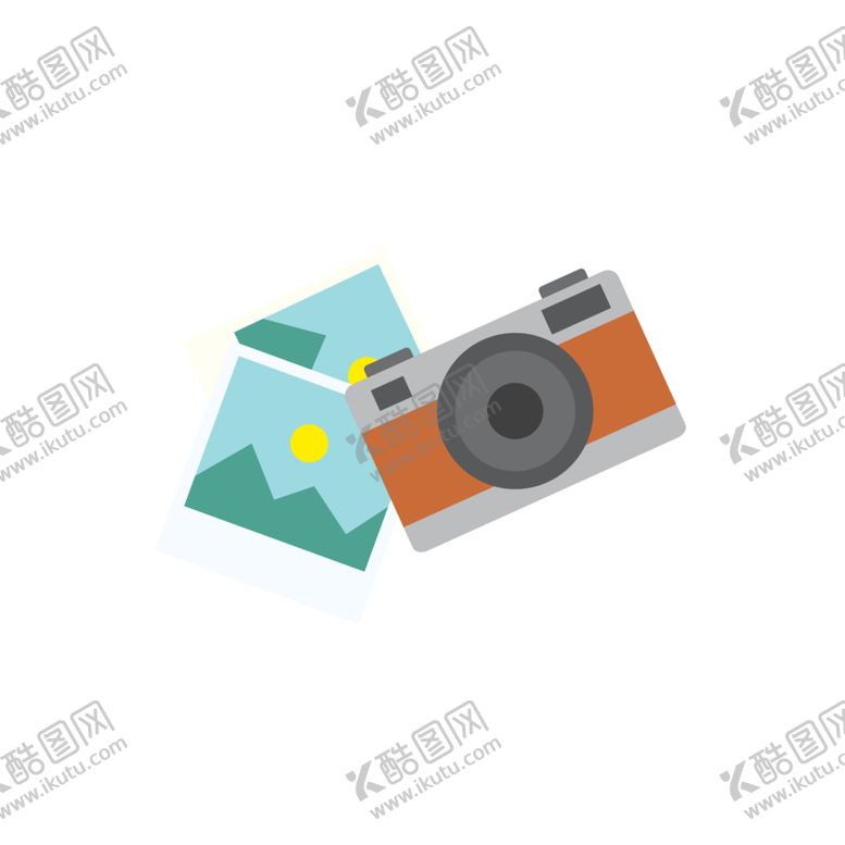 编号：98032412230134367715【酷图网】源文件下载-卡通扁平化相机照片元素