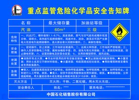 重点监管危险化学品安全告知牌