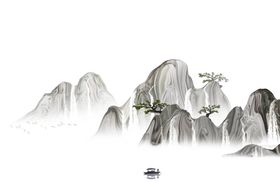 古典风山水墨画