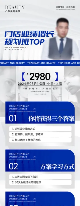 门店业绩增长规划长图海报